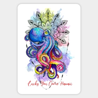 Lucky You Come Hawaii Tako (octopus) Design brings great color into life! Sticker